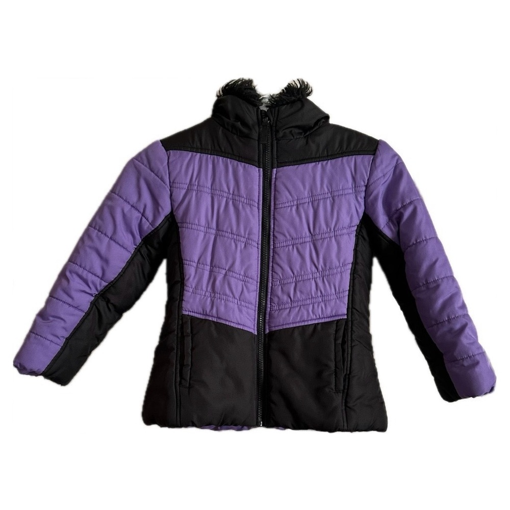 Puffer Jacket in Purple and Black by Rothschild (Size M 5/6 Kids)